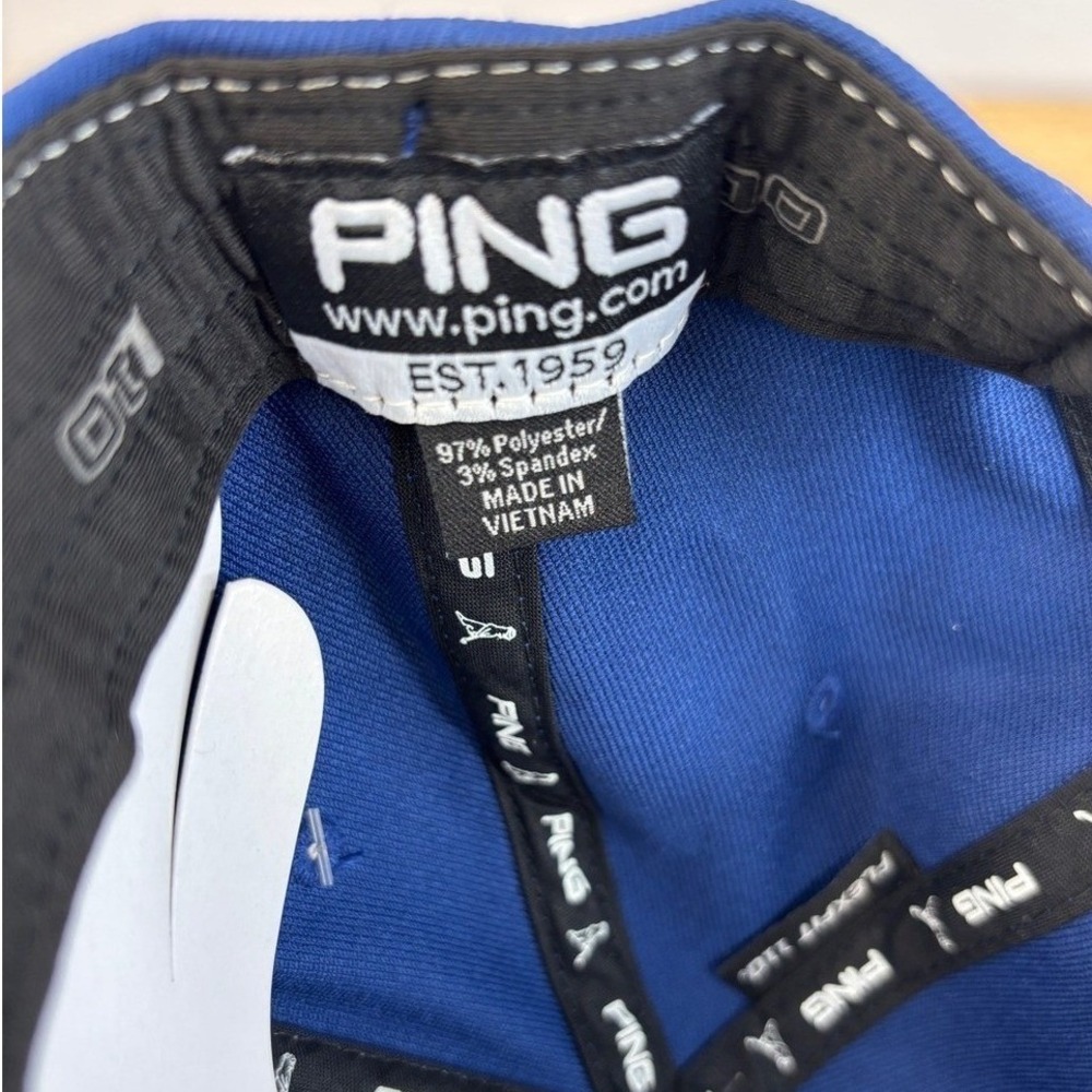 PING Flexfit 110 Snapback Golf Hat OSFM Blue White Red Rope Cap New - Picture 8 of 9